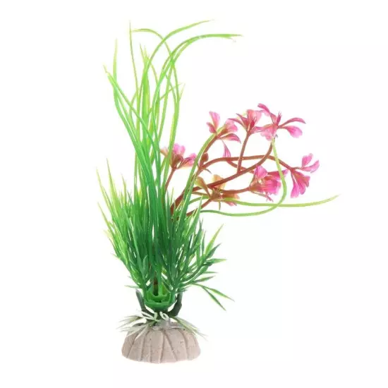 Aquarium Plant Artificial Grass Water Plant with Base 5 Inch Tall