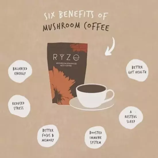 NEW RYZE MUSHROOM COFFEE ORGANIC 30 SERVINGS BAG FAST FREE DELIVERY-