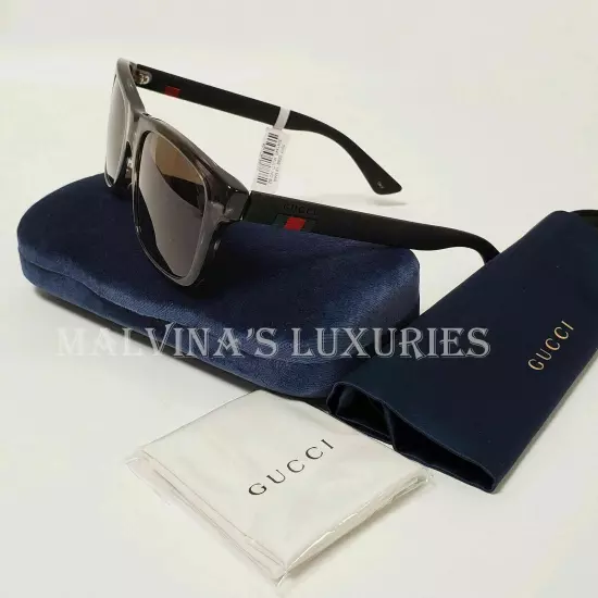 GUCCI SUNGLASSES GG0008SA 004 SQUARE MARBLE ACETATE WEB DETAIL MENS