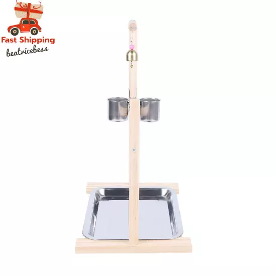 Parrot Playstand Bird Playground Perch Gym Training Stand Toys with Feeder Cup