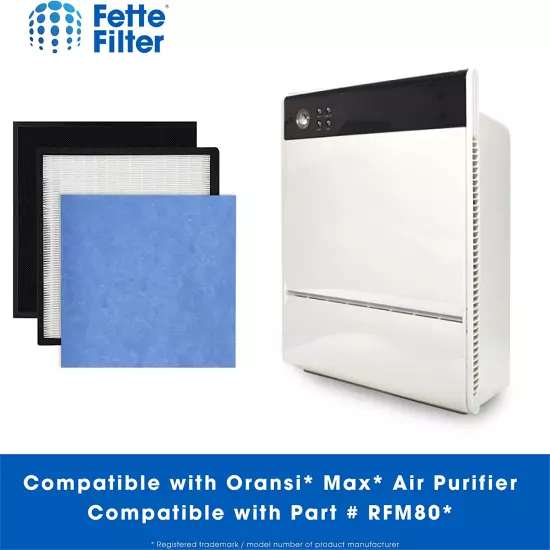 Fette Filter - Replacement Filter Set Compatible with Oransi Max Air Purifier (