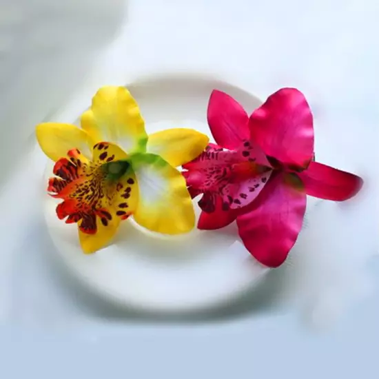 Womens Orchid Flower Wedding Bridal Hair Clip Hairpin Brooch Pin Party Barrette✔