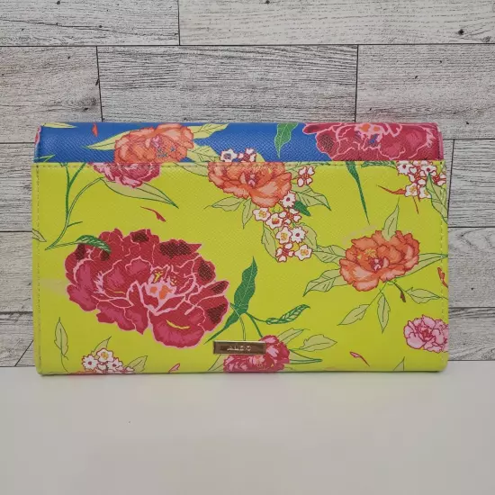 Aldo Travel Organizer Document Passport Holder Wallet Clutch Floral