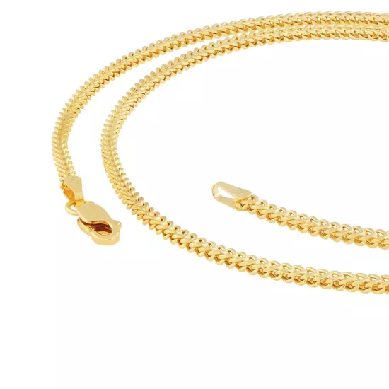 14K Yellow Gold 1.5mm-5mm Franco Square Box Chain Necklace Mens Womens 16"- 30"