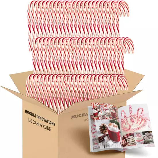 Candy Cane Peppermint Flavored Candy - 120 Individually Wrapped Pieces