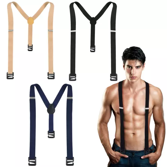 3 Pcs Hidden Suspenders for Men Hiking Elastic Suspenders Under Clothes Stays