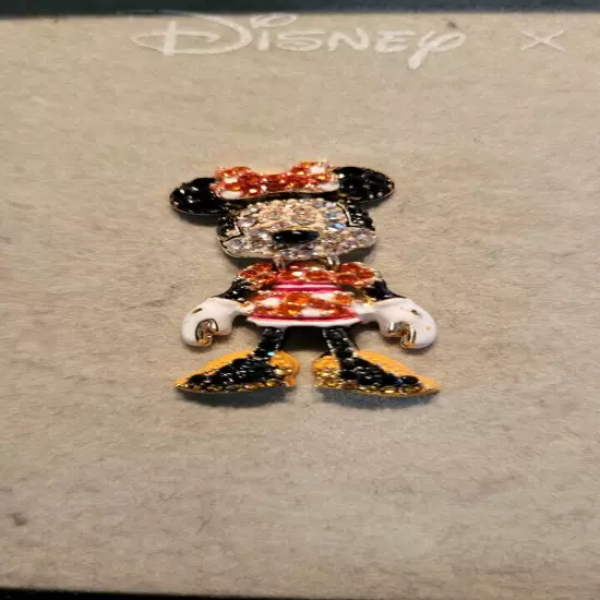 NEW Disney x Baublebar Minnie Mouse Rhinestone Dangle Earrings Enamel In the Box