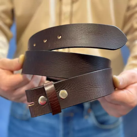 Western Belt Handmade Strap Men's Full Grain Leather No Buckle Cowboy Rodeo Belt