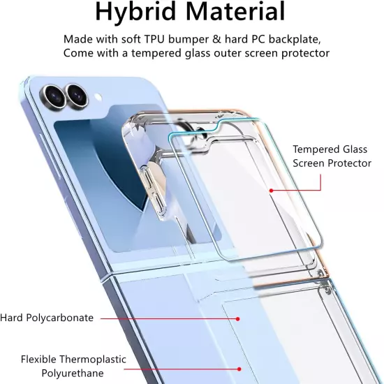 Case for Samsung Galaxy Z Flip 6,Galaxy Z Flip6 Phone Case with Screen Protector