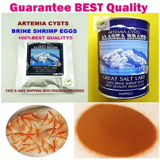 BEST Artemia Cysts 50g. Brine Shrimp Egg 100% ALASKA USA PREMIUM Quality 90%