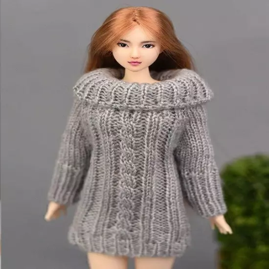 1:6 Accessories Knitted Handmade Sweater Top Coat Dress Clothes For 11.5" Doll