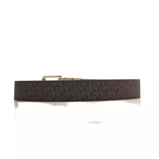 Michael Kors Women's Buckle Closure Monogram Textured Belt Brown Size L