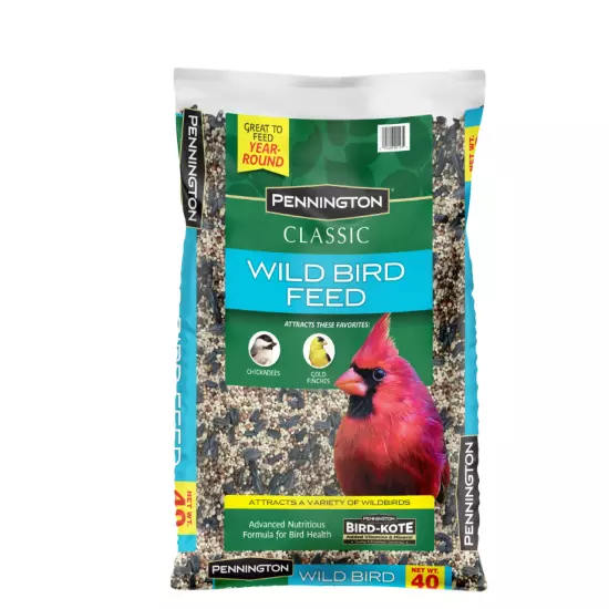 Pennington Classic Wild Bird Feed and Seed, 40 lb. Bag, Dry, 1 Pack