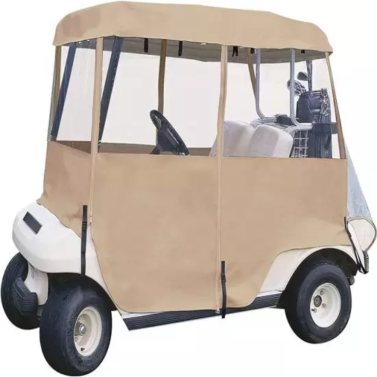 TourTrek 4 Sided Deluxe Golf Cart Cover Waterproof Tan With Bag Heavy Duty NEW