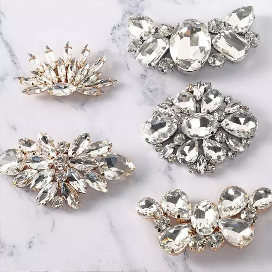 Diamante Rhinestone Shoe Clips Charms Buckle Removable Crystal Shoe Decoration