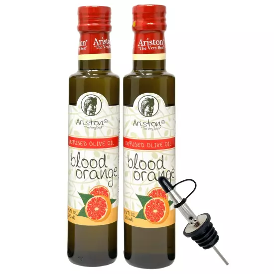 Ariston Blood Orange Infused Olive oil 8.45 fl oz 2 pk with mess free pour spout