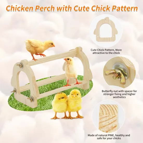 Baby Chick Roosting Perch Kit Wooden Chicken Perches Roosting Bar Chicken Tra...