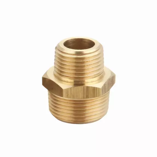 5Pc 3/8" Male to 1/4" Male NPT Hex Nipples Reducer Adapter Brass Fittings