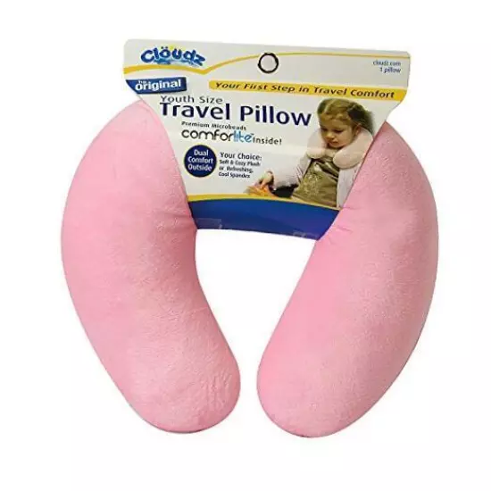  Kids Dual Comfort Microbead Travel Neck Pillow - Pink