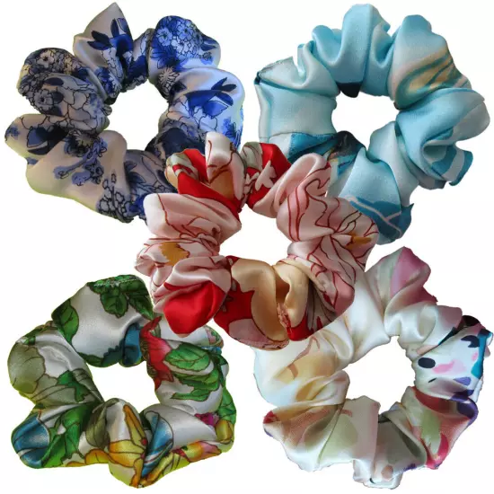 100% Pure Mulberry Silk Hair Ties Silk Hair Scrunchies 16.5 Momme Silk Hair Tie