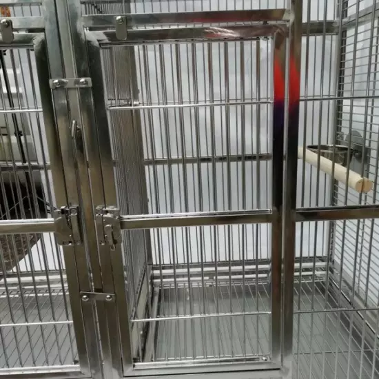 50"x25"x65" Great Twins Parrot Cage SUS201 Stainless Steel Big Bird Cage