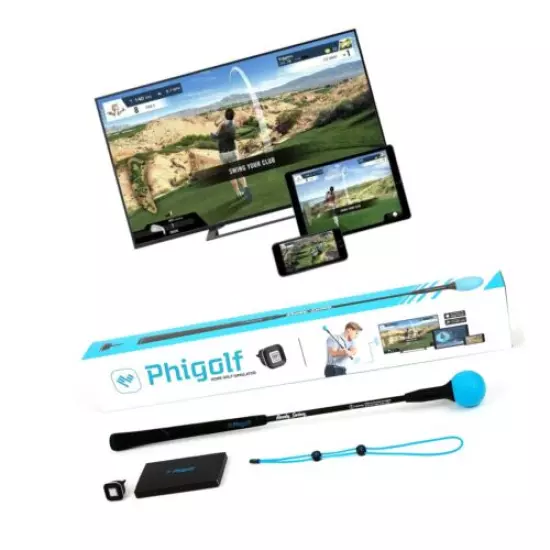 Phigolf Mobile and Home Smart Golf Game Simulator with Swing Stick - WGT Edit...