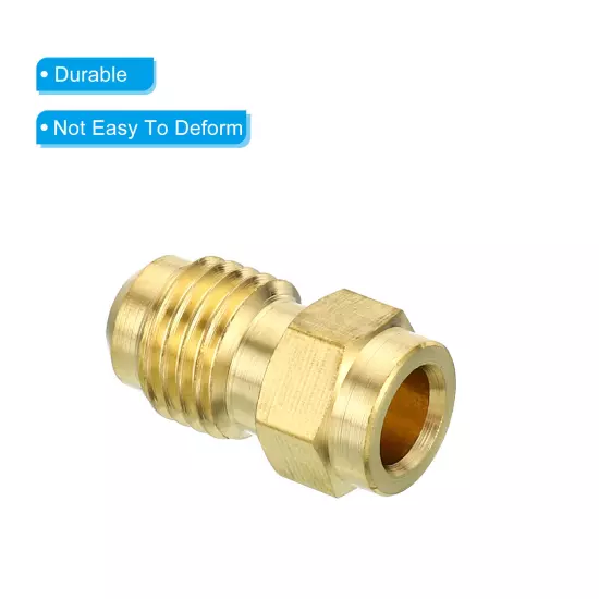 1/4 SAE Male Thread Brass Flare Tube Fitting 4 Pack Pipe Adapter Connector