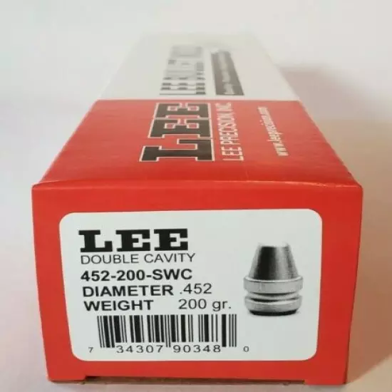 LEE 90348 2-CAVITY BULLET MOLD 452-200-SWC .452 DIA 200 GR *Insured Ship*