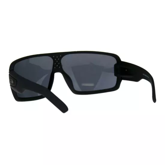 KUSH Goggle Sunglasses Mens Matted Black Shield Frame UV 400