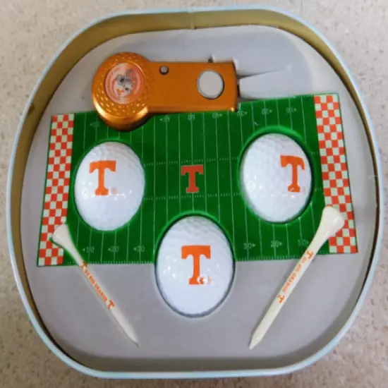 UT Neyland Stadium Tin Golf Gift Set - 3 Balls, 2 Tees, Divot Tool, Set In Foam