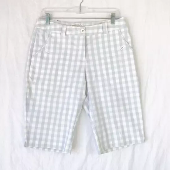 Nike Golf Shorts Adult Sz 6 White Buffalo Plaid Womens Performance Tour