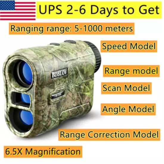 BOBLOV 6.5X 1094Yard Golf Range Finder Laser Rangefinder with Slope Flag-locking