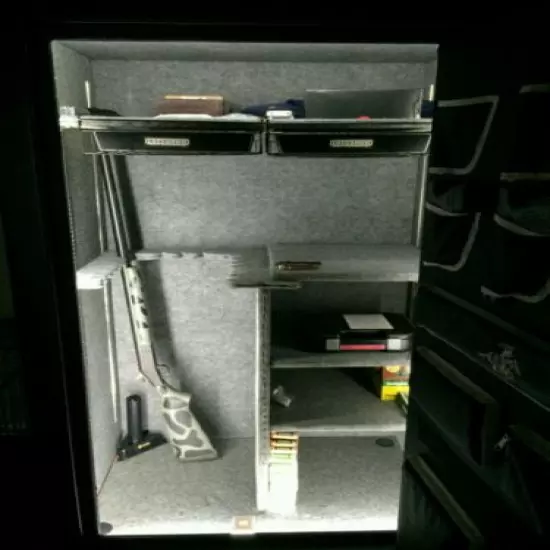 GUN SAFE TACTICAL FULL LIGHT AUTOMATIC on/off ,12v.Battery, 500+ LEDs,ANY SIZE 