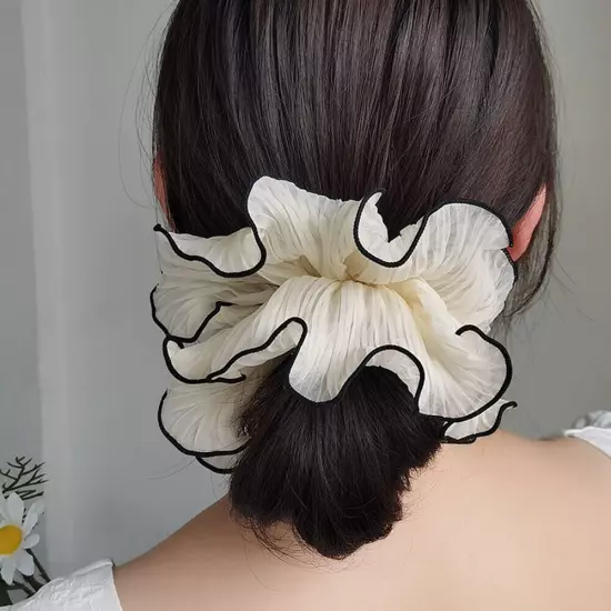 Oversized Scrunchies Hair Ties Ring Elastic Hair Bands Flowers Ponytail Holder