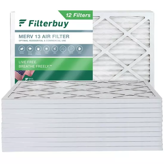 Filterbuy 20x25x1 Pleated Air Filters, Replacement for HVAC AC Furnace (MERV 13)