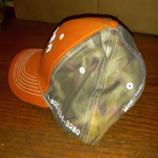 Steiner Tractor Parts Camo Snapback Trucker Orange Brown Adjustable