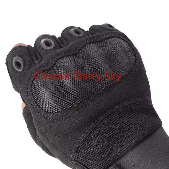 Tactical Half Finger Gloves Combat Hand Protective Gear Handwear BK