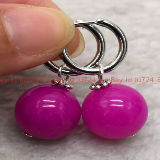 8/10/12mm Natural Multicolor Gemstone Round Beads Silver Leverback Earrings