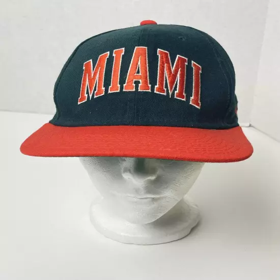 Vintage Miami Hurricanes Fitted Hat Starter Wool The Natural Size 6 7/8