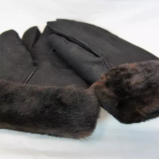 REAL GENUINE SHEEPSKIN SHEARLING LEATHER GLOVES UNISEX Fur Winter 2 Colors S-2XL