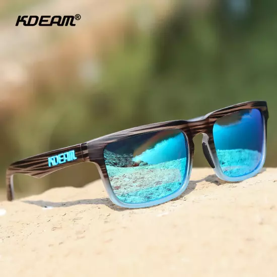 KDEAM Square Polarized Sunglasses Mens Women Photochromic Driving Glasses UV400