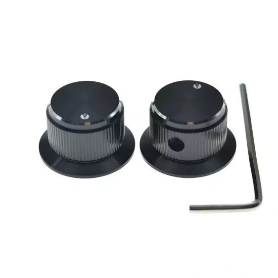 2-Pack Set Screw Metal Pot Knobs Top Hat Bell Knobs for Strat/Les Paul/SG Guitar