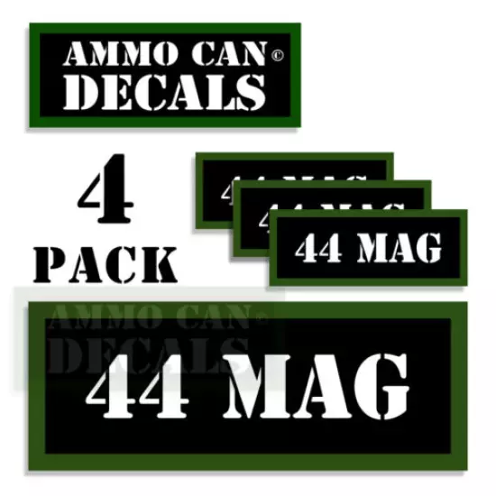 44 MAG Ammo Can LABELS STICKERS DECALS for Ammunition Cases 3"x1.15" 4pack