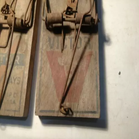 Lot Of 2 Vintage Victor Rat Traps Barn Cabin Decor