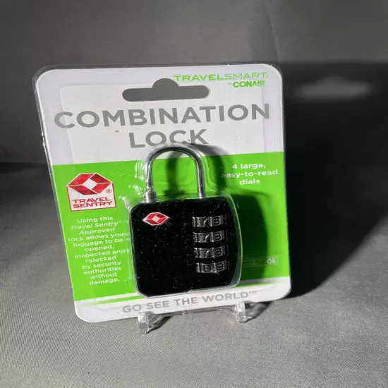 Travel Smart Conair Travel Luggage Sentry COMBINATION LOCK Inspection Status*BLK