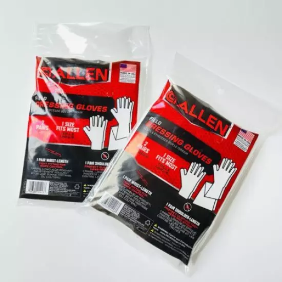 Field Dressing Gloves Allen® Latex Wrist & Shoulder Length Double Pack 4 Pair