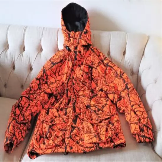 CABELAS Dry Plus Thinsulate Blaze Seclusion Orange Hunting Coat Jacket LG Tall