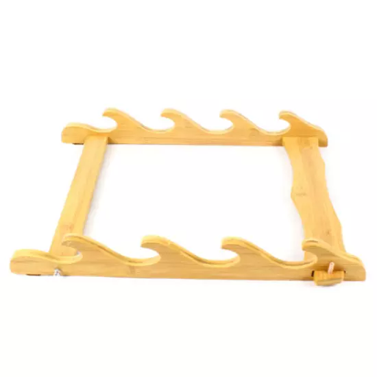 4 Rifle Rack Wall Mount Wooden Gun Rack Storage Display Holder 35x51cm