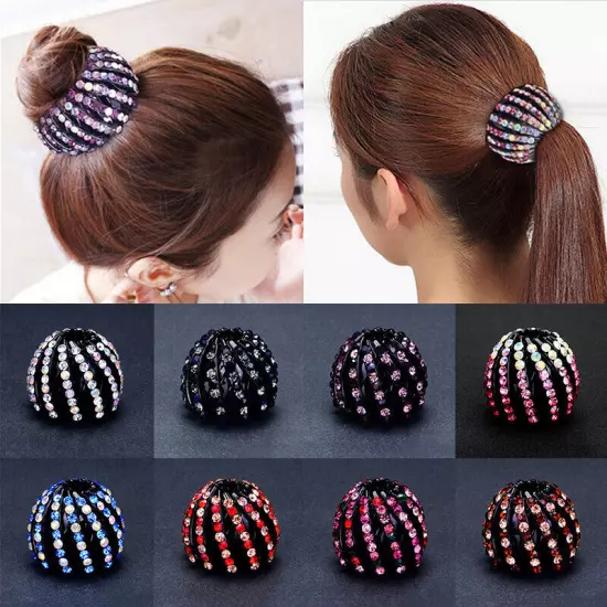 Women Bird Nest Expanding Ponytail Tail Hair Bun Holder Clip Claw Girls Hairpin