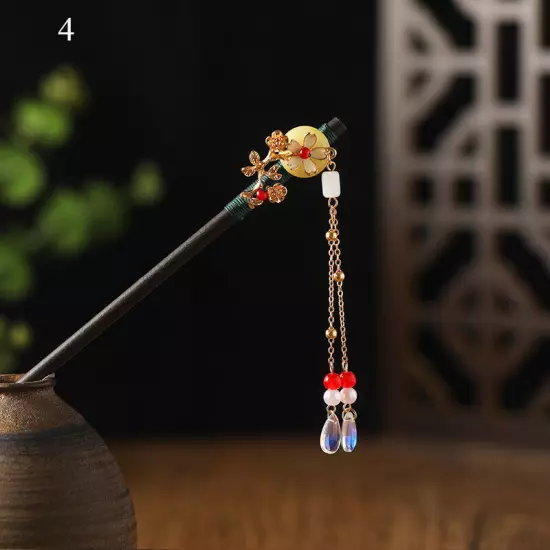 Womens Flower Wooden Chopsticks Hair Hairpin Hair Stick Chinese Style Retro❥